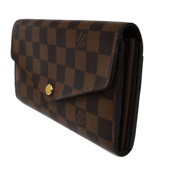 Auth LOUIS VUITTON Portefeuille Sarah Long Bifold Wallet Damier Ebene - Picture 5 of 8
